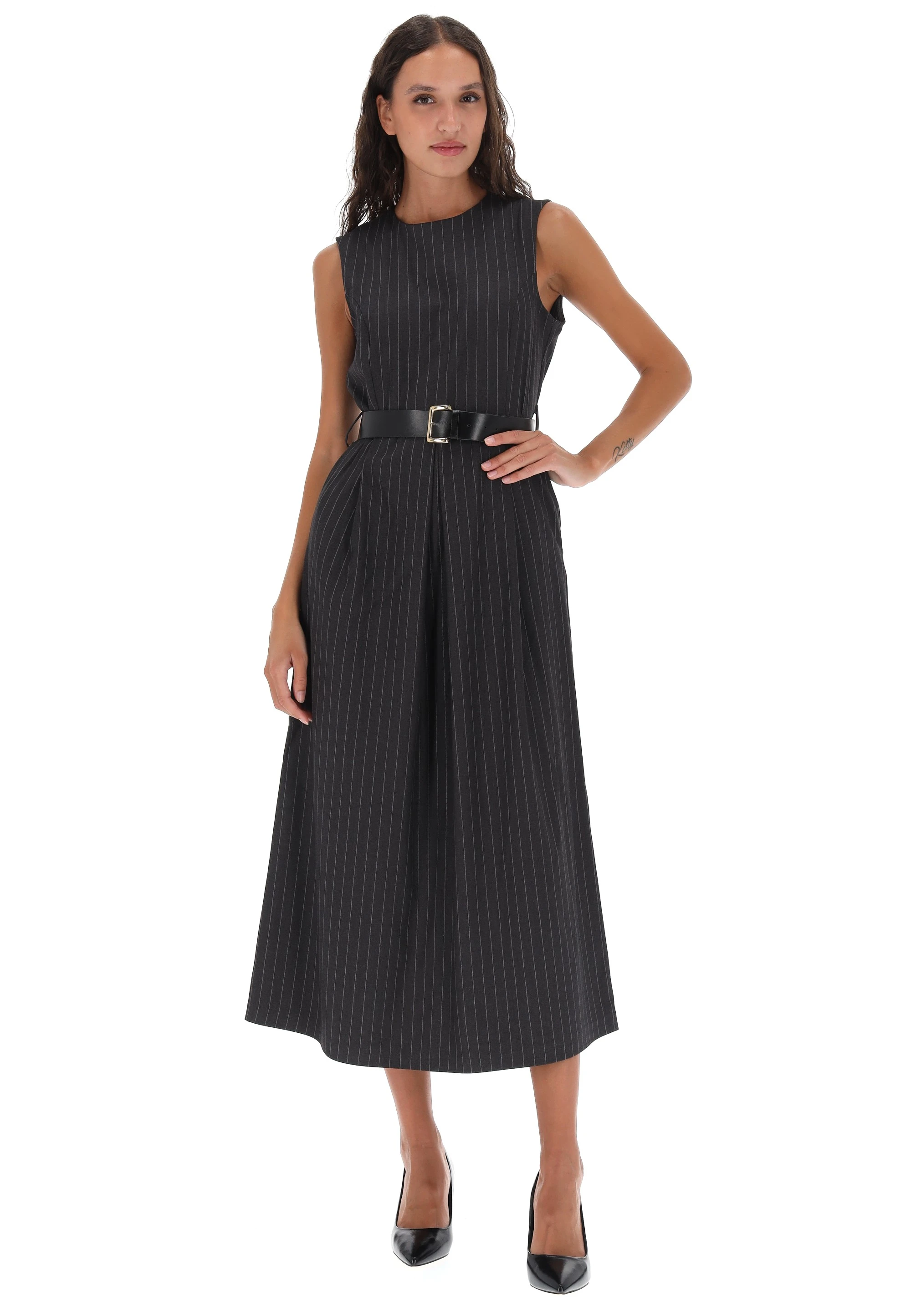 Abito midi gessato Artigli ACAB003354